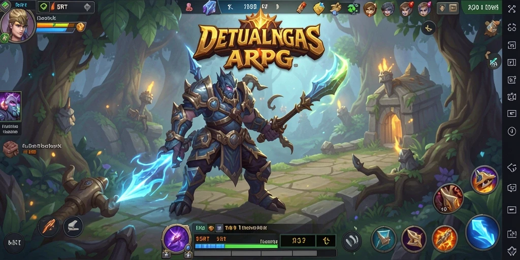 Tampilan gameplay ARPG yang epik dan mendebarkan.