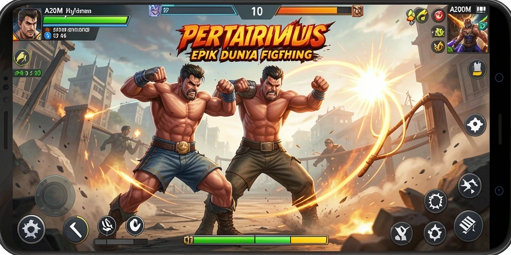 Tampilan aksi memukau dari gameplay A200M dalam pertarungan Fighting.