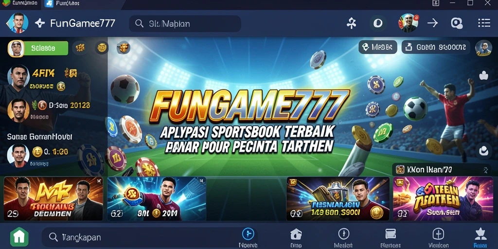 Tampilan menarik dari gameplay taruhan olahraga FUNGAME777.
