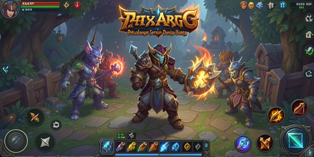 Screenshot KAKRP menampilkan aksi pertarungan seru dalam dunia ARPG.