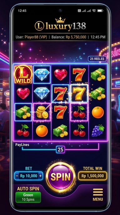 Screenshot antarmuka utama aplikasi luxury138.